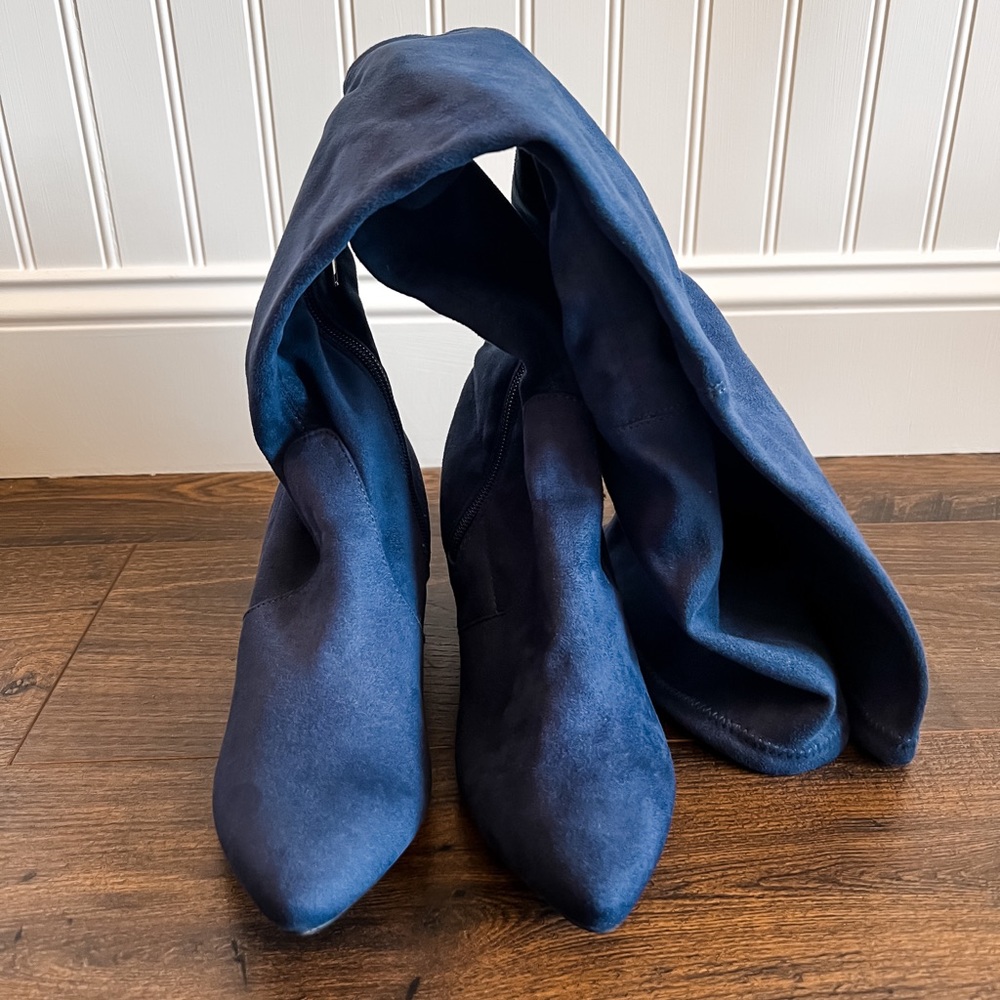NEW - Women’s OTK Blue Faux Suede Boots - Size: 7.5